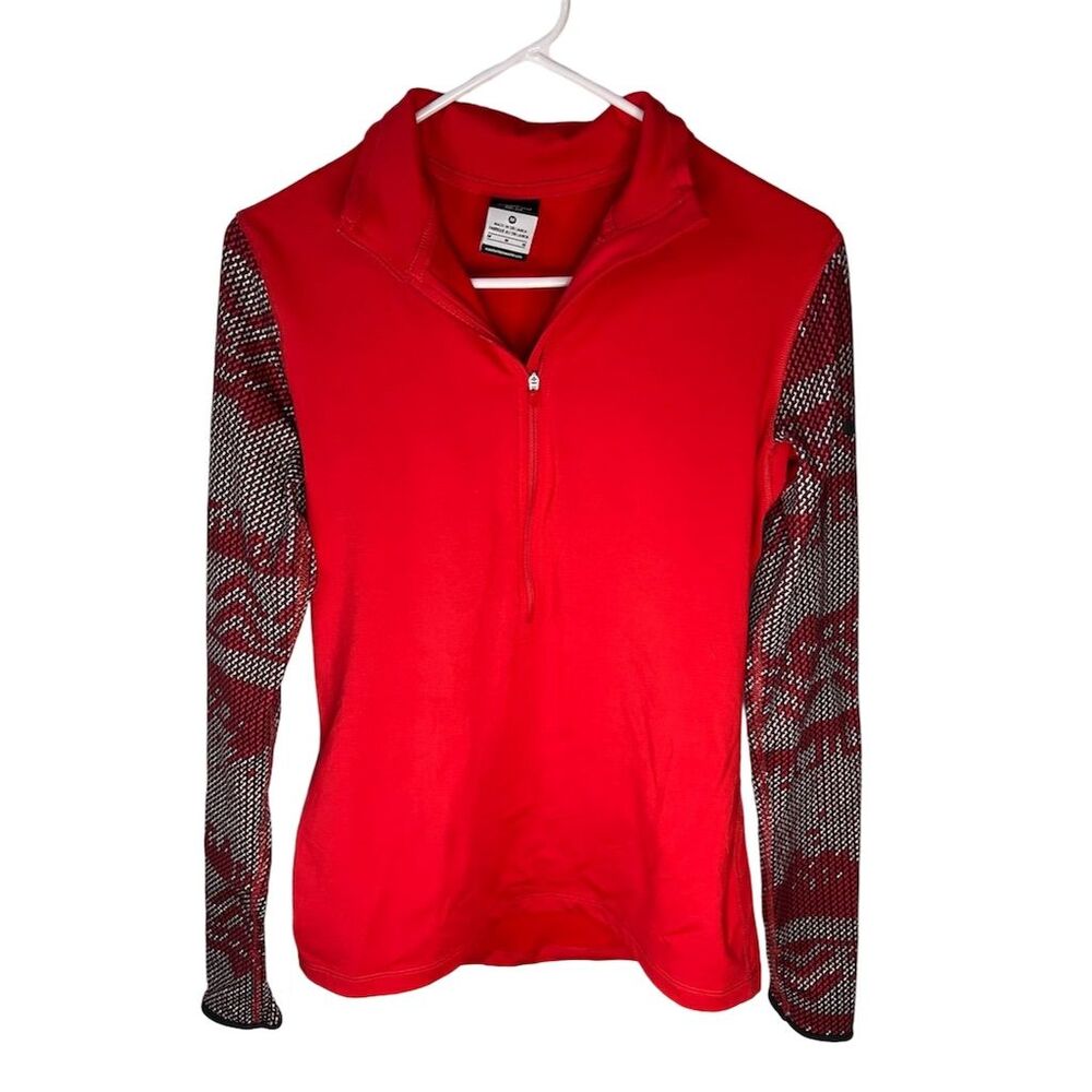 Nike Pro Dri-Fit Men's Medium Red 1/2 Zip Long Sleeve Pullover